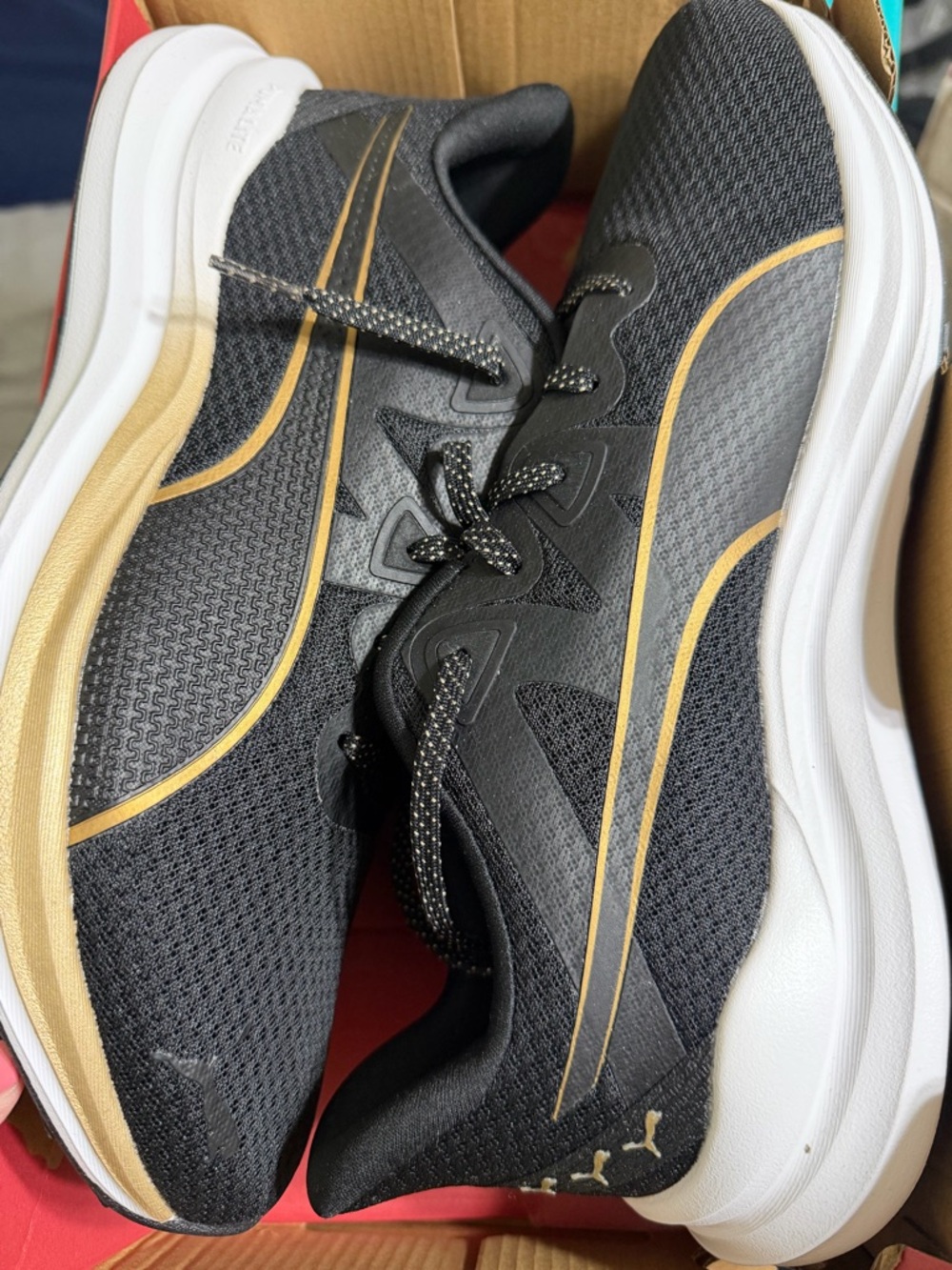 Puma Women Black & Gold Running Shoes Size 11